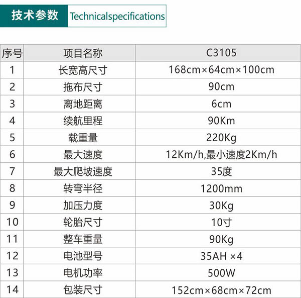 电动类乌齐尘推车C3105
